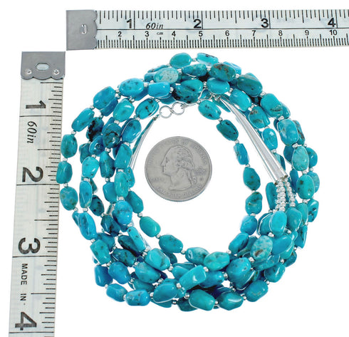 Native American 3 Strand High Turquoise Bead Necklace X10110